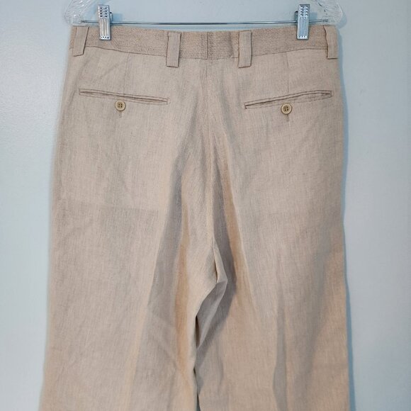 INSERCH Collezione Pants 100% Linen Oatmeal Ivory Office Mens 32x28‎ NEW NWOT - Picture 6 of 10